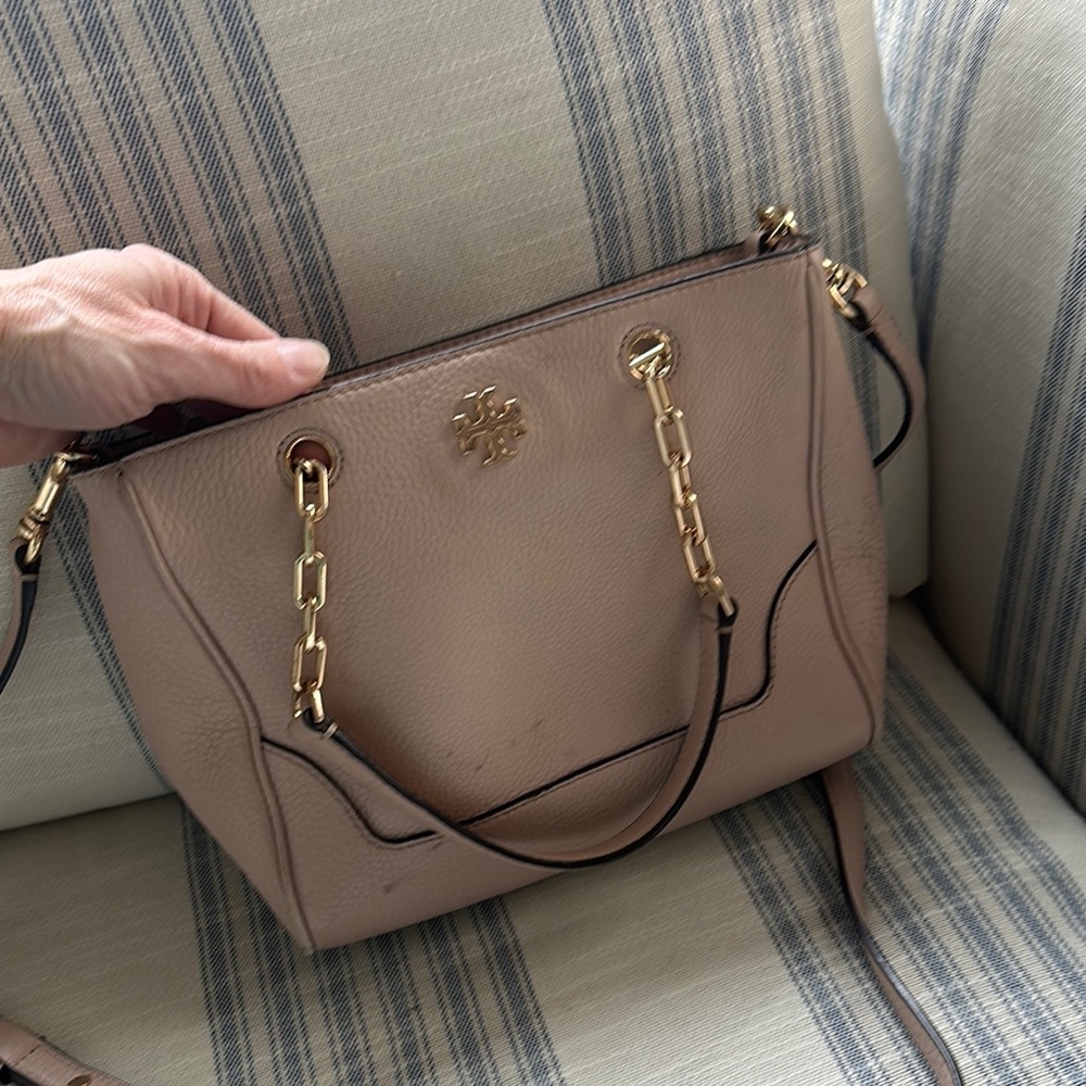 Tory Burch Beige Leather Shoulder Bag